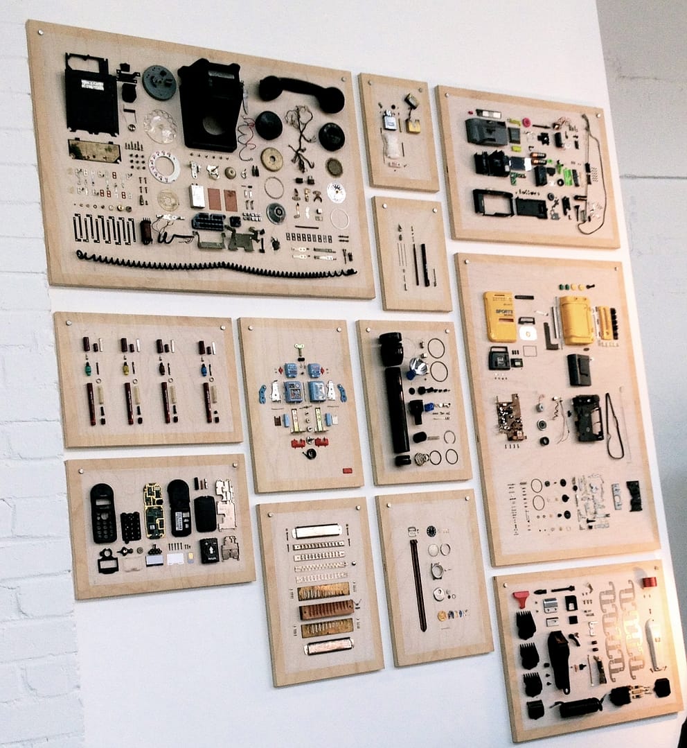 Tent London disassembled electronics